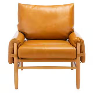 SAFAVIEH Oslo Caramel/Natural Upholstered Arm Chair-ACH4509A - The Home Depot | The Home Depot