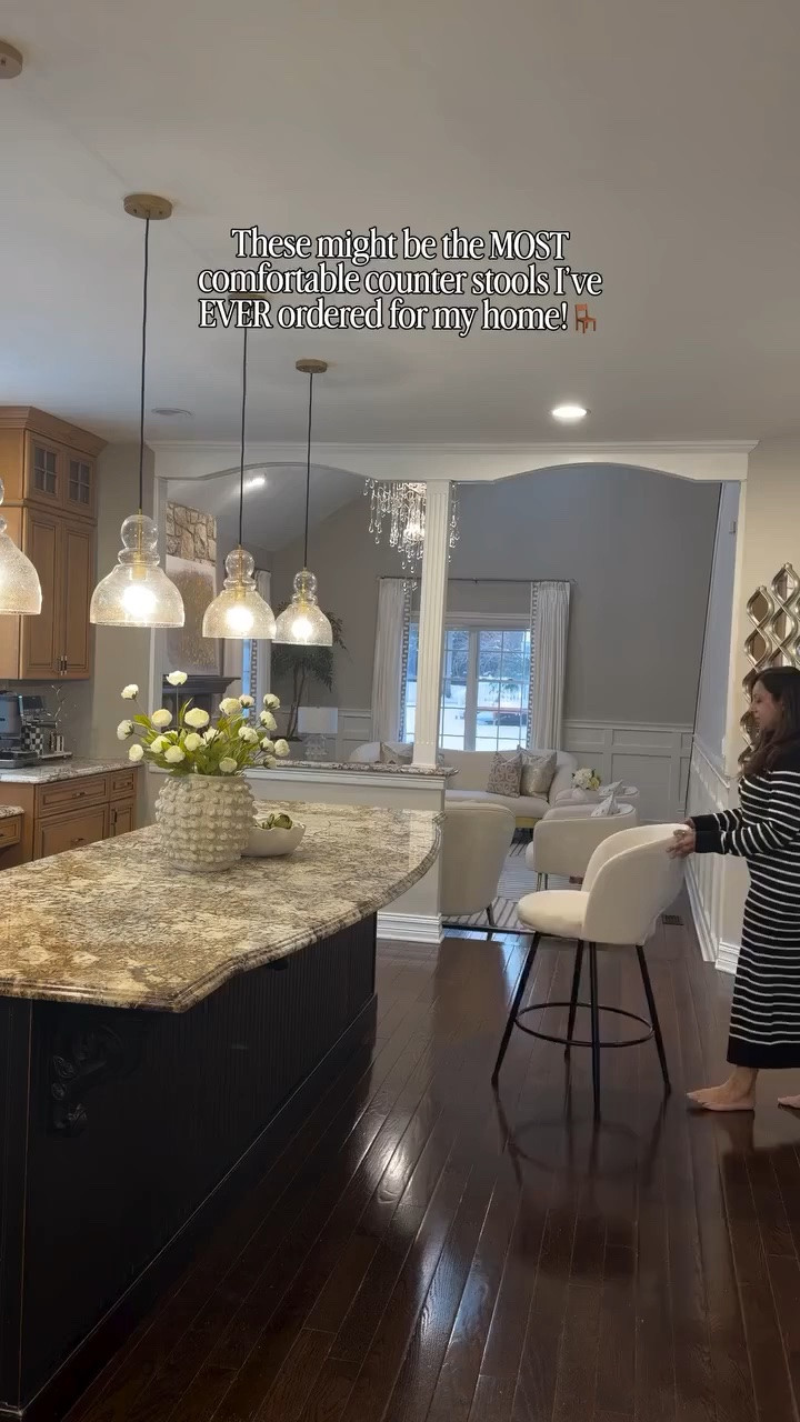 POV: When your new counter stools are SOOO comfortable, everyone ends up staying in the kitchen longer 😆I kid you not these are THE most comfortable counter stools I have ever sat on!!!! I have returned so many counter stools in the past because they were just either too hard or too narrow but these ones check ALL the right boxes! And can you believe these are on sale for $405 for all 4 - yes all 4! 🙌🏼
@wayfair #WayfairHome @AmazonHome

#liketkit 
@shop.ltk
https://liketk.it/5NLA8

Comment SHOP below to receive a DM with the link to this post on my LTK ⬇ https://liketk.it/5Xw1d liketkit ltkvideo wayfairhome primeday2022 ltkxprimeday ltkxprime ltkxwayday

Comment SHOP below to receive a DM with the link to this post on my LTK ⬇ https://liketk.it/6cswR