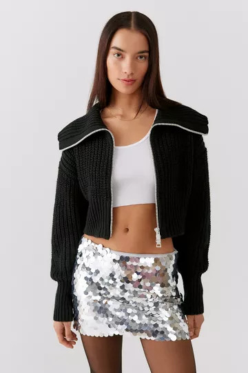 UO Sunny Collared Zip-Up Cardigan | Urban Outfitters (US and RoW)