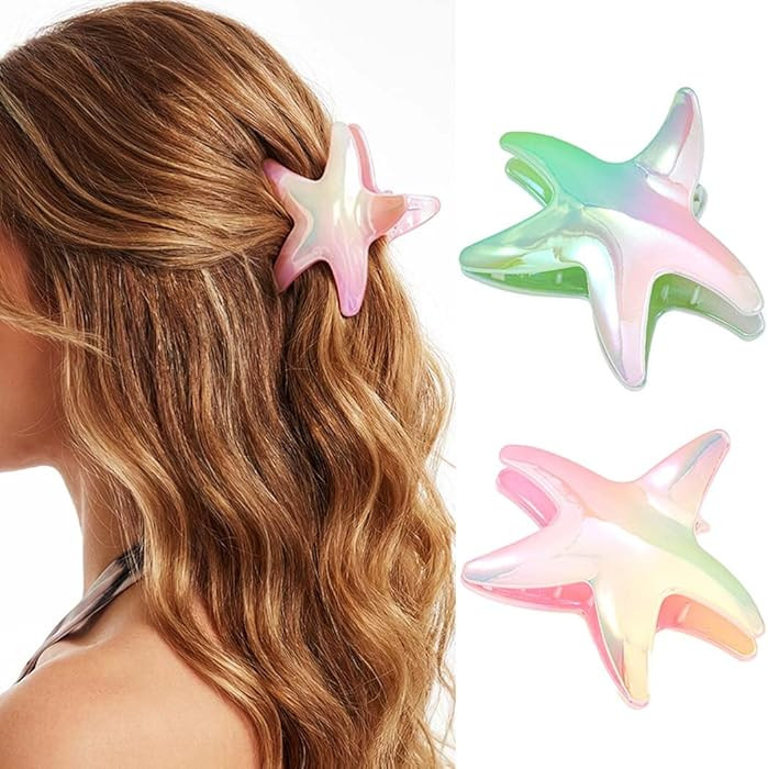 Fashey Mermaid Hair Clip Acrylic Claw Clips Starfish Hair Claw Clip Beach Hair Accessories for Wo... | Amazon (US)