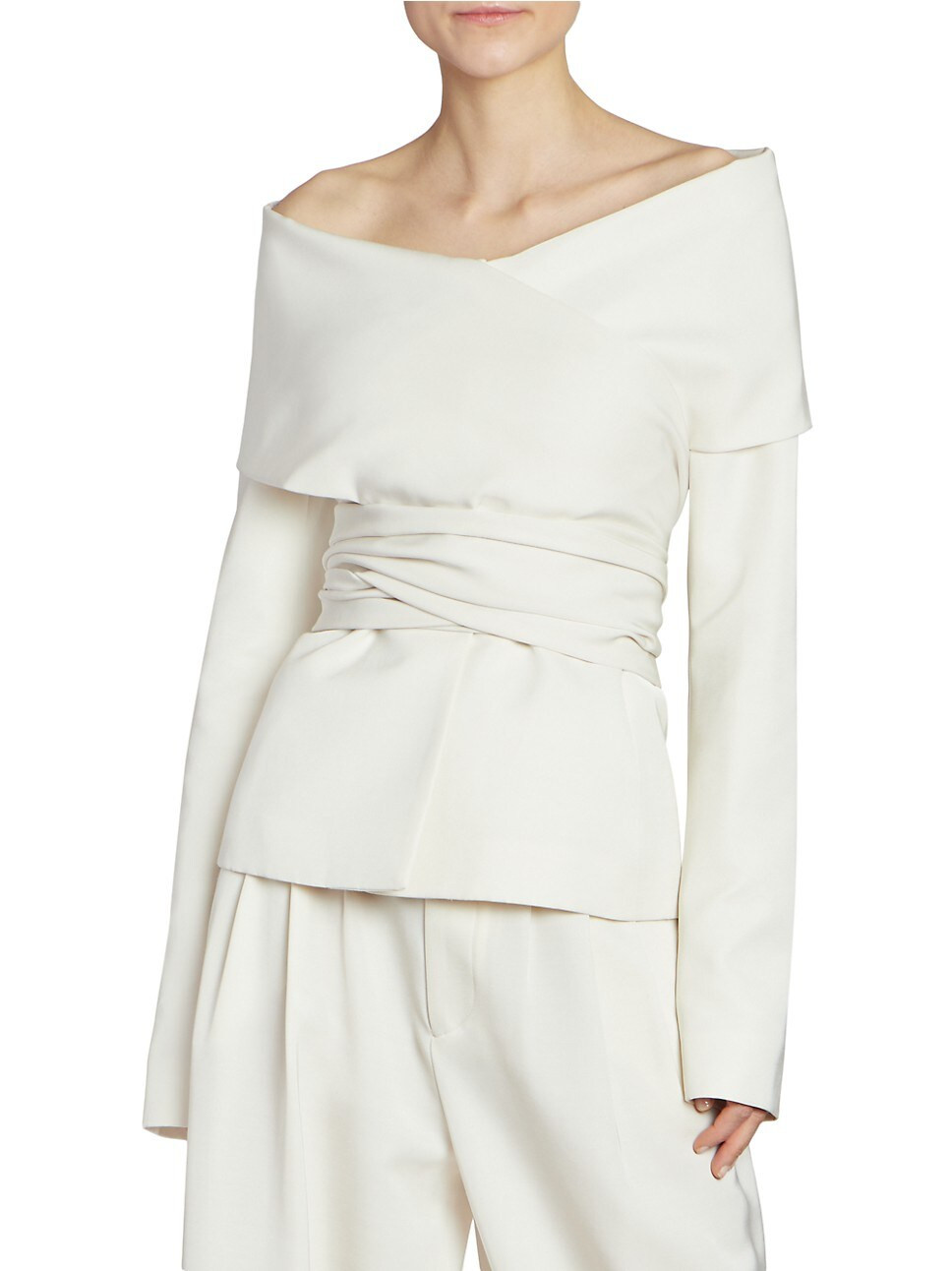 Corinth Off-the-Shoulder Wrap Jacket | Saks Fifth Avenue