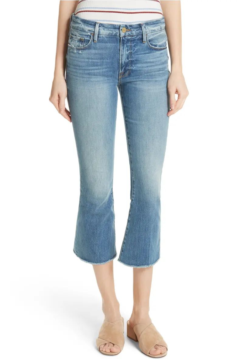 FRAME Le Crop Mini Boot Raw Hem Jeans (Open) | Nordstrom