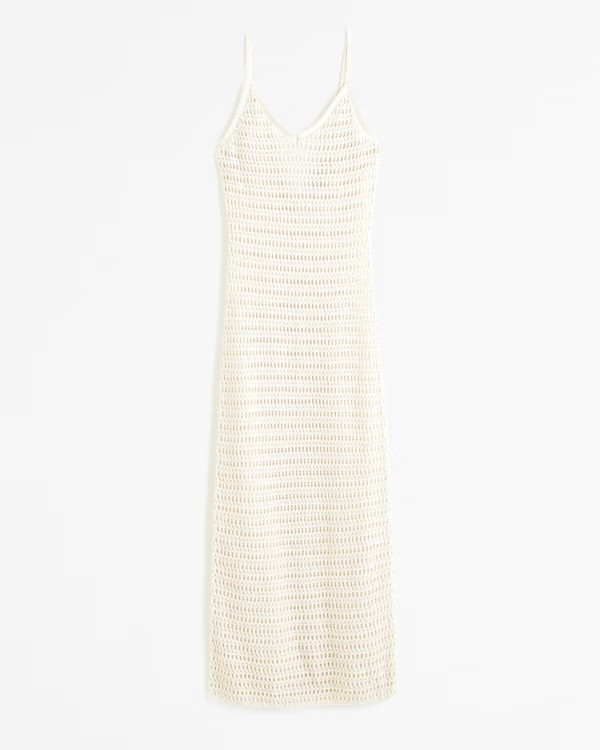 Crochet-Style Midi Dress Coverup | Abercrombie & Fitch (US)