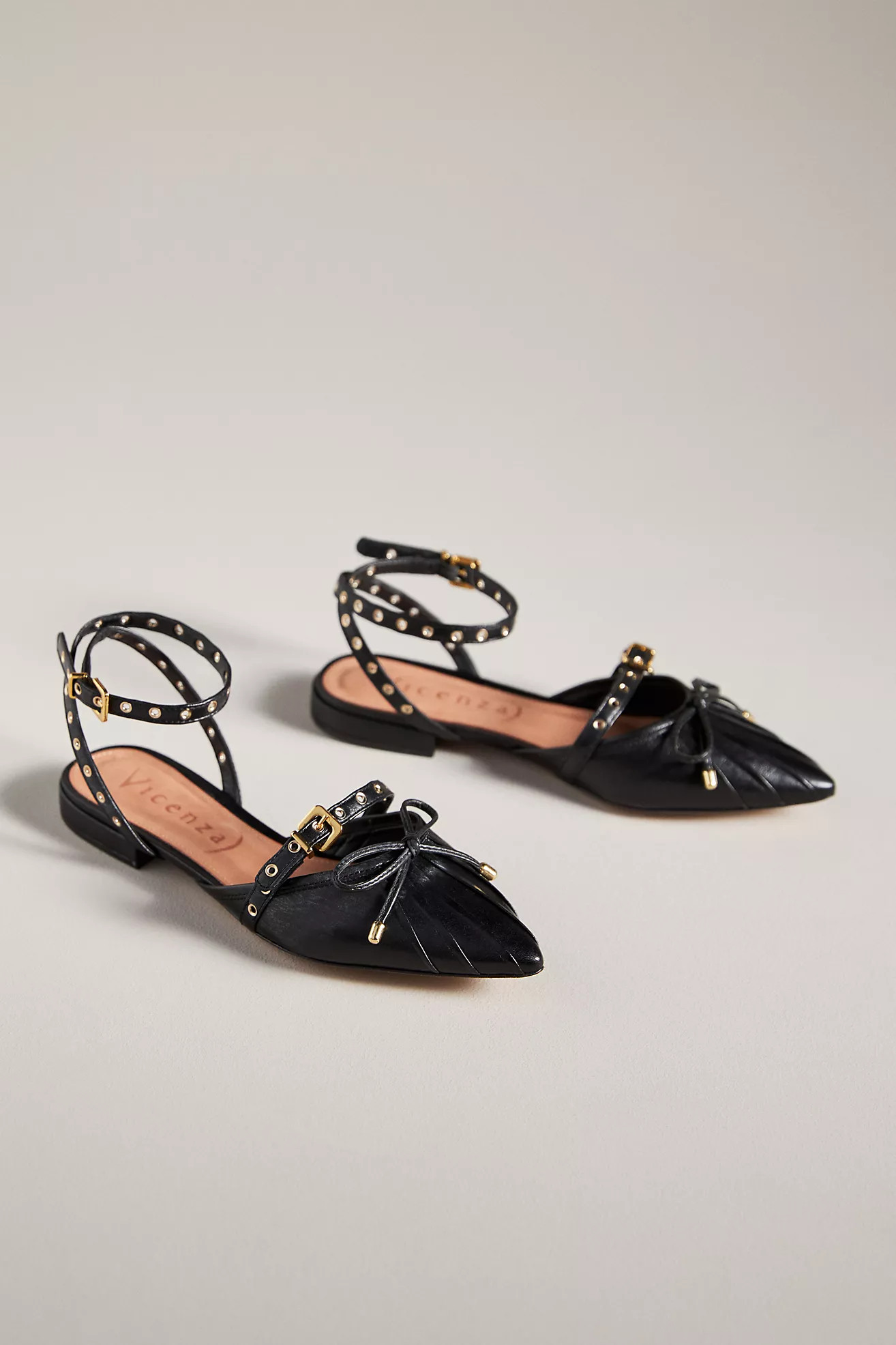 Vicenza Moto Pointed-Toe Flats | Anthropologie (US)