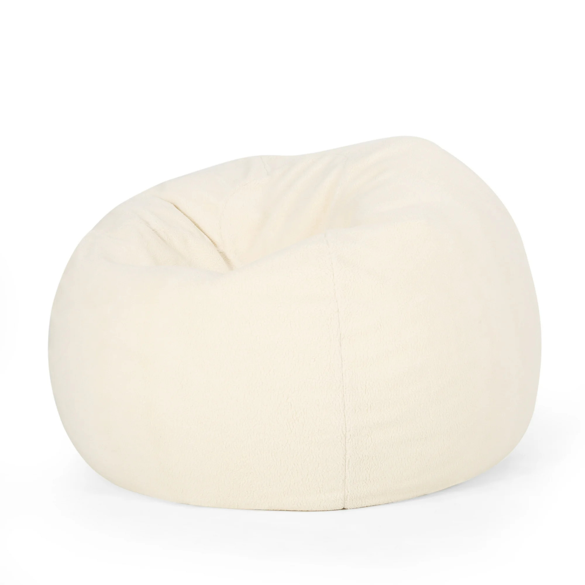GDF Studio McCoy Modern Shearling 3 Foot Bean Bag, Cream - Walmart.com | Walmart (US)