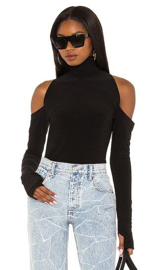 Open Shoulder Halter Top in Black | Revolve Clothing (Global)