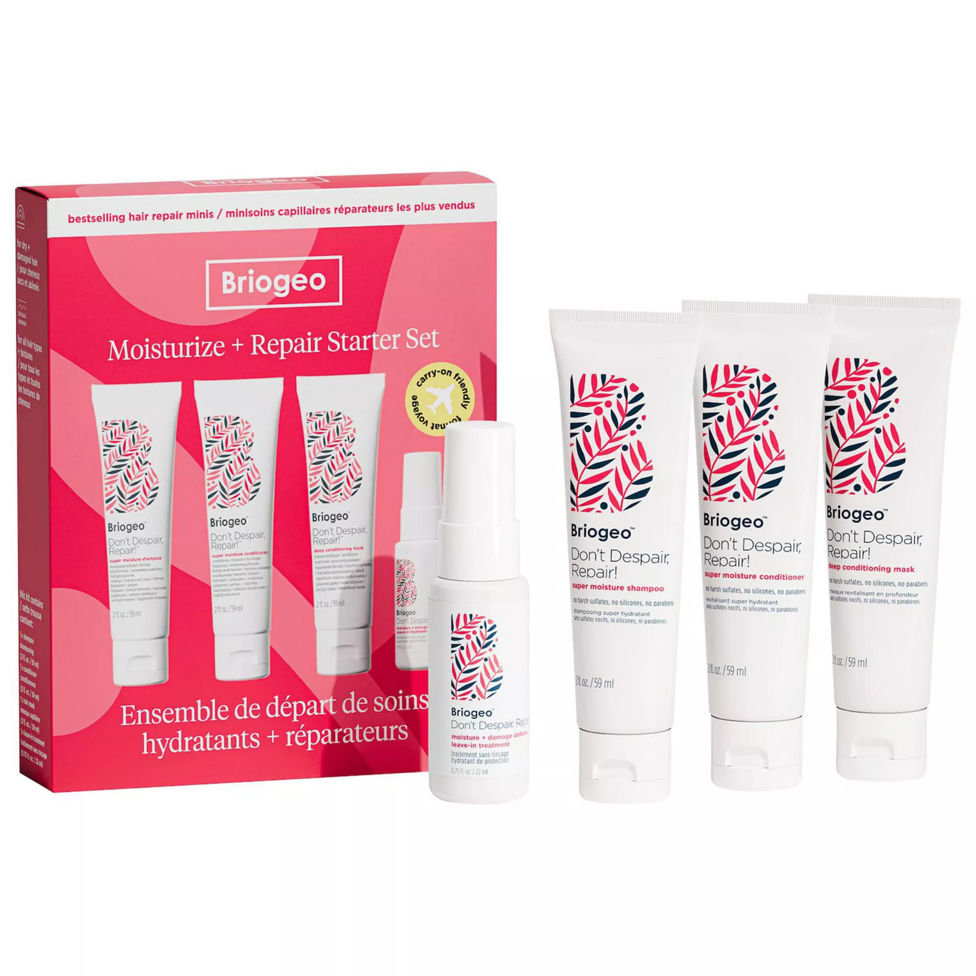 Briogeo Don't Despair, Repair! Strengthening + Hydrating Minis Kit for Dry, Damaged Hair | Kohl's