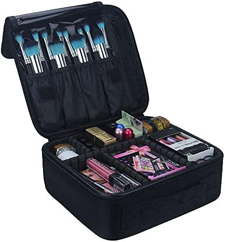 Relavel Travel Makeup Train Case Makeup Cosmetic Case Organizer Portable Artist Storage Bag with ... | Amazon (US)