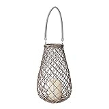 Elements Grey LED Pear Shape Wicker Lantern, 13-Inch | Amazon (US)
