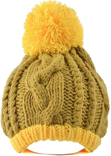 BIBITIME Handmade Crochet Twisted Knit Hat Pompom Beanie Cap for Ladies Girls | Amazon (US)