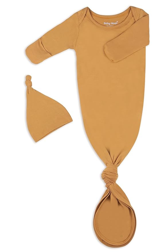 Newborn Baby Knotted Gown, Super Soft Silky Infant Long Sleeve Sleeper for Baby Girl and Boy Slee... | Amazon (US)