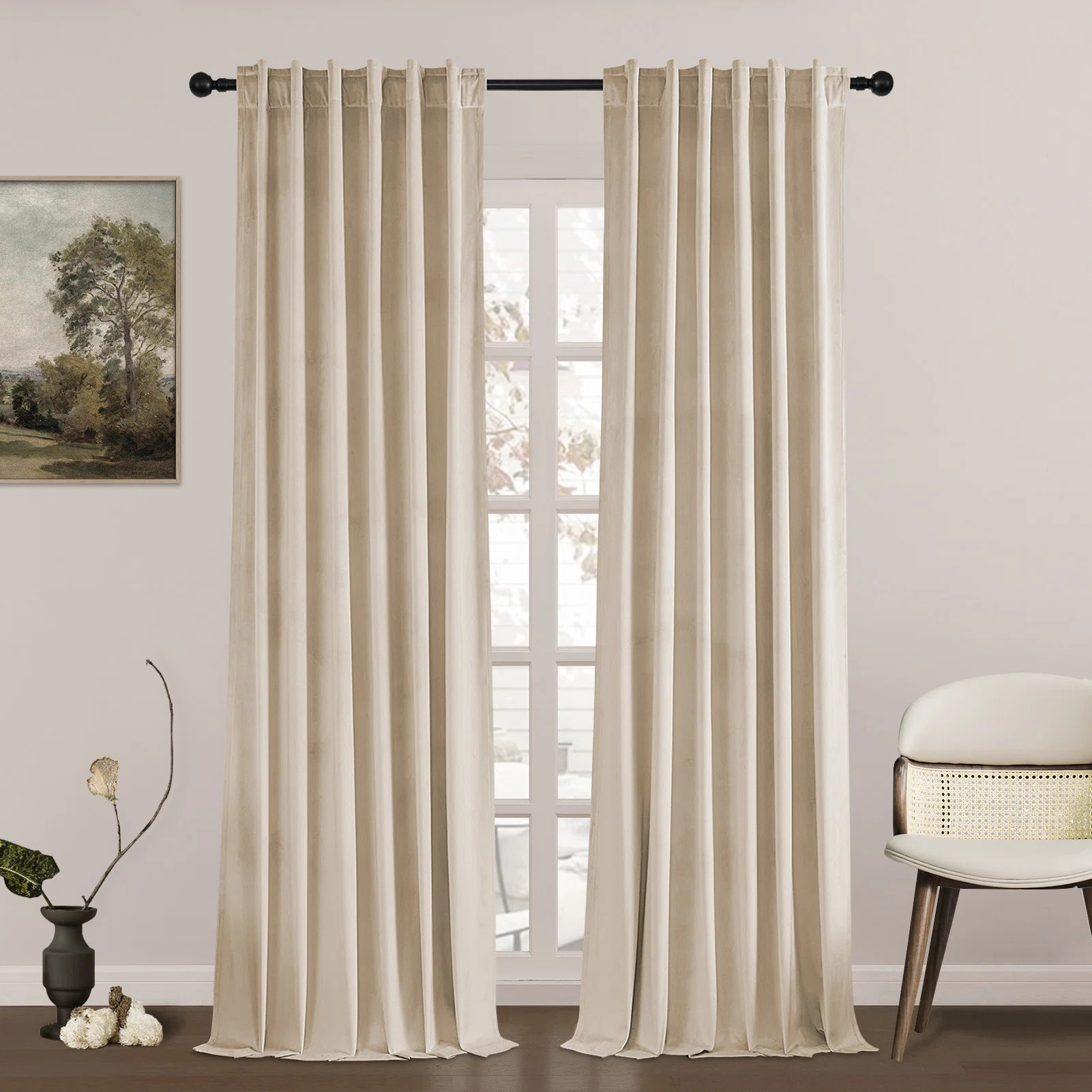 Ike Solid 70%-85% Blackout Rod Pocket Back Curtain Panels (Set of 2) | Wayfair North America