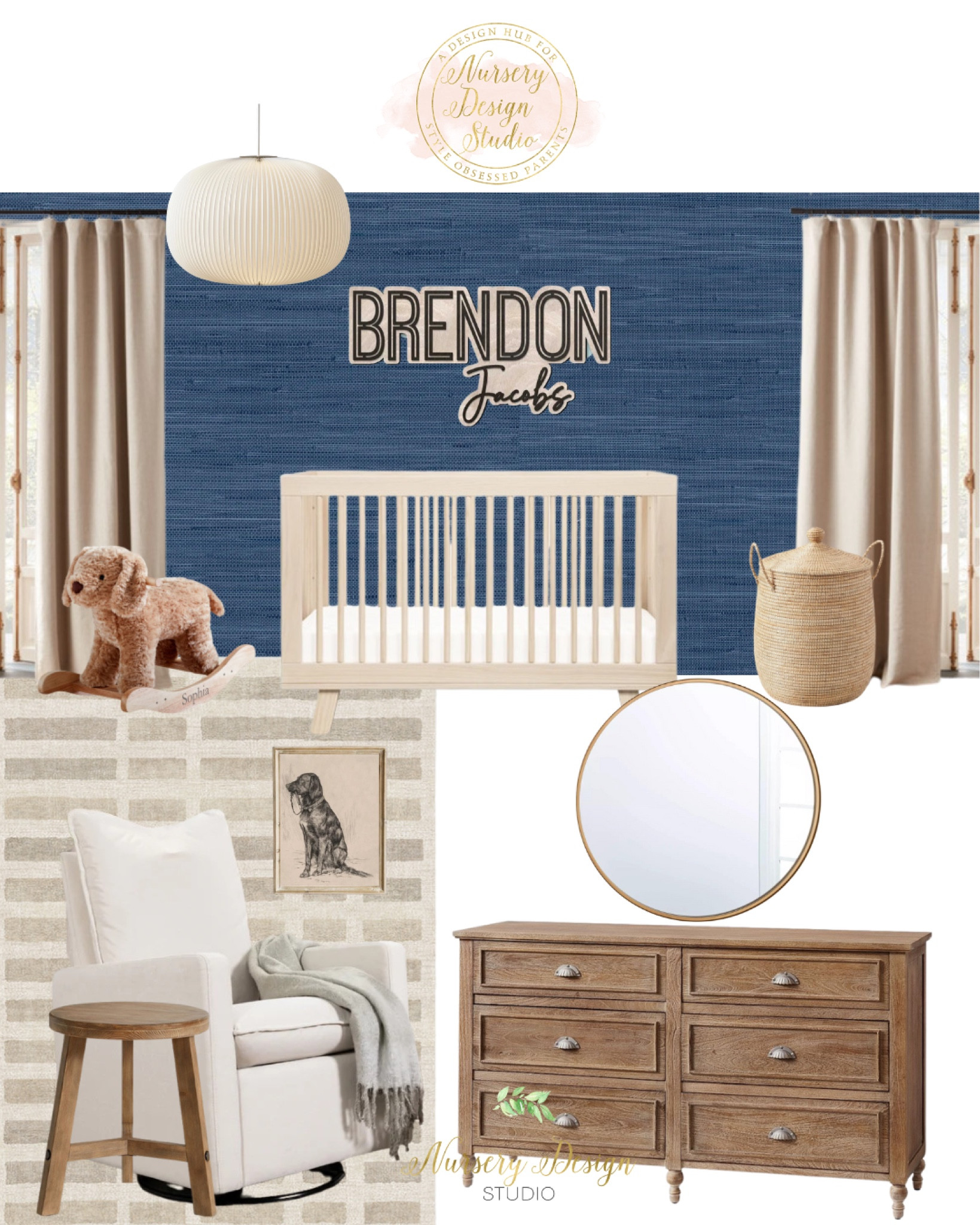 Beautiful blue nursery, convertible crib, washed natural crib, ivory rug, drawer dresser blackout curtains, European flax curtains 

#LTKbaby #LTKbump #LTKhome