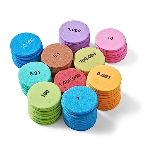 hand2mind Soft Foam Place Value Discs, 10 Values, Math Counters for Kids, Place Value Manipulativ... | Amazon (US)