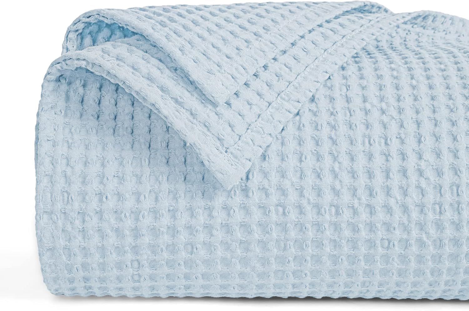 PHF 100% Cotton Waffle Weave Blanket Queen Size 90" x 90" -Lightweight Washed Soft Breathable Bla... | Amazon (US)