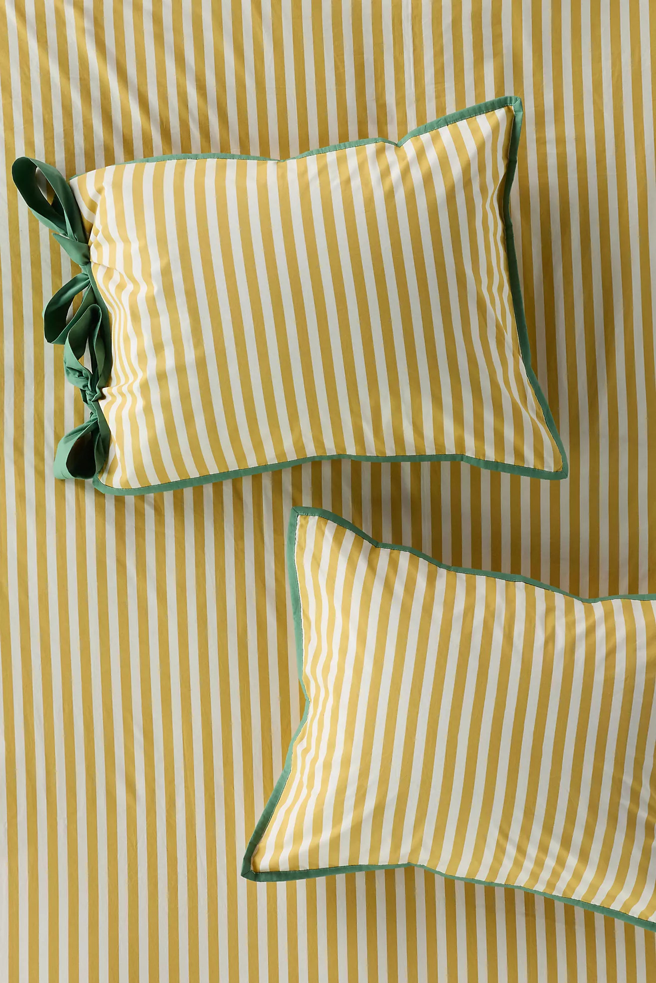 Maeve Brynne Cotton Percale Stripe Tie Printed Shams, Set of 2 | Anthropologie (US)