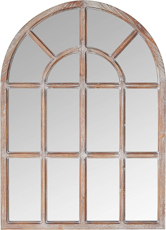 Amazon.com: Amazon Brand – Stone & Beam Vintage Farmhouse Wooden Arched Mantel Mirror, 36.25"H,... | Amazon (US)