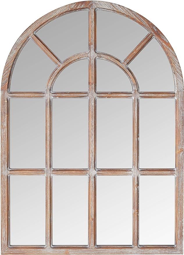 Amazon.com: Amazon Brand – Stone & Beam Vintage Farmhouse Wooden Arched Mantel Mirror, 36.25"H,... | Amazon (US)