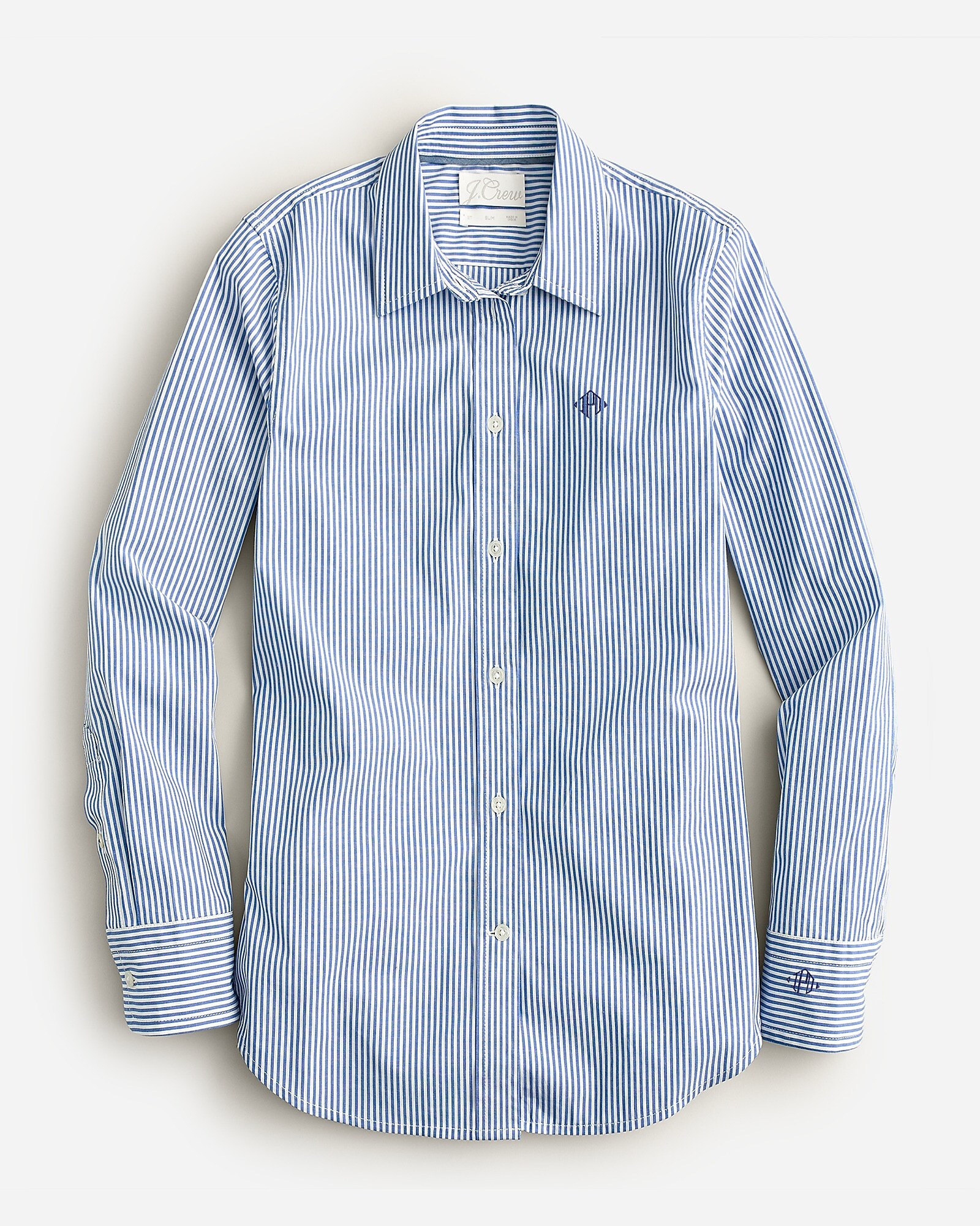 Slim-fit stretch cotton poplin shirt in stripe | J. Crew US