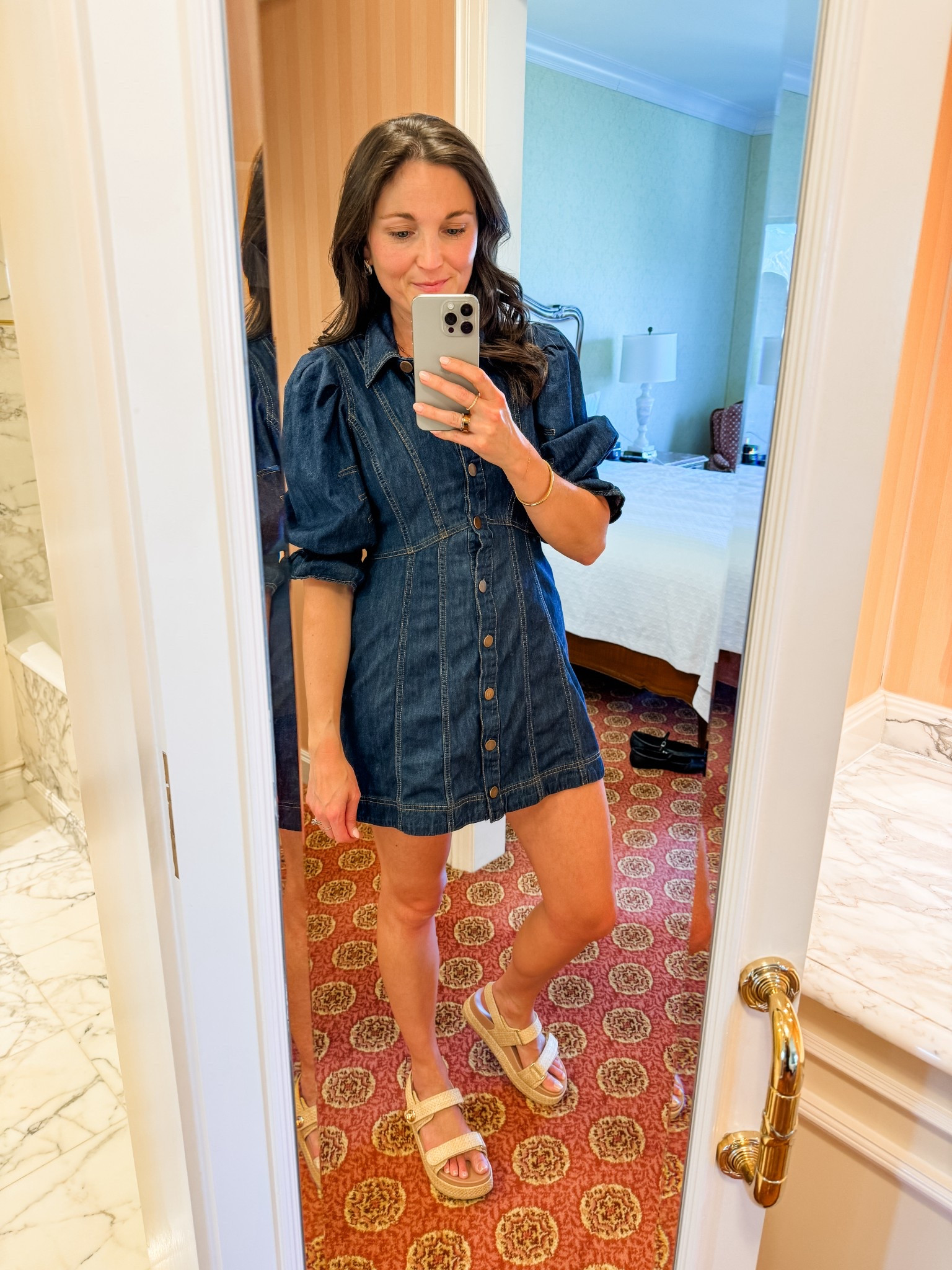 Puff sleeve denim dress from Anthro. I rented this through Nuuly and I’m not seeing it on Anthro’s website anymore. I’ll link similar options though! 

Also linking my fave Target sandals! 

#LTKSummerEdit #LTKSeasonal