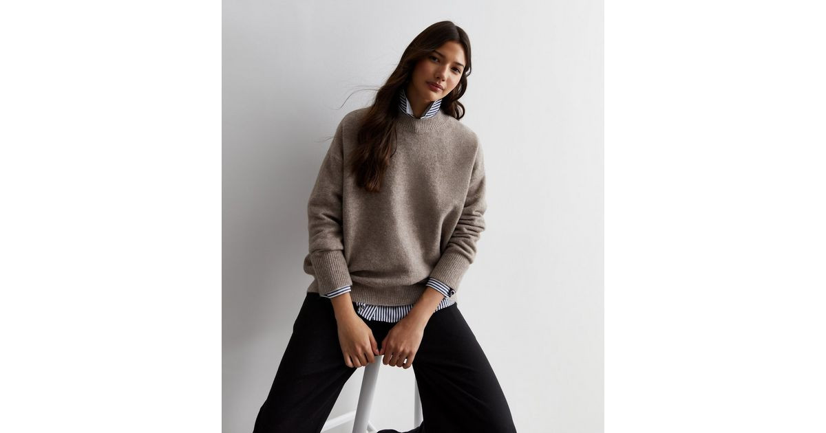 Mink Knit Crew Neck Oversized Jumper
						
						Add to Saved Items
						Remove from Saved Item... | New Look (UK)