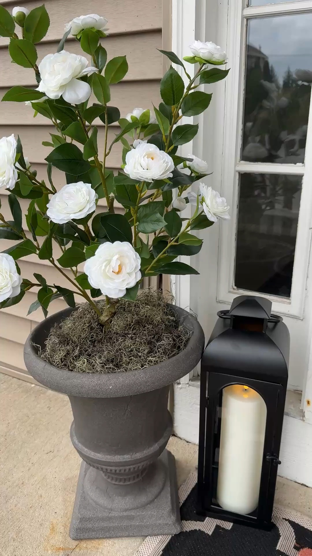 This spring porch refresh features a faux white camellia tree in a planter paired with a black metal lantern and flickering LED candle—perfect for effortless outdoor decor, front door styling, and creating warm curb appeal. If you’re searching for low-maintenance faux plants, spring porch decor ideas, and cozy outdoor lighting, these pieces instantly elevate your entryway with a clean, timeless look.

#springporchdecor
#frontdoorstyle
#outdoorentryway



spring porch decor, front door decor ideas, outdoor entryway styling, faux plants outdoor, artificial tree decor, spring home refresh, curb appeal ideas

#LTKHome