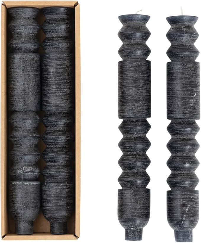 Creative Co-Op Unscented Totem Taper Candles in Box, Set of 2 | Amazon (US)