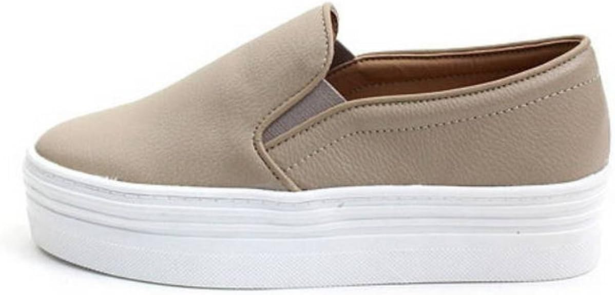 EpicStep Women's Casual Simple Slip-On Mid Heels Thick Soles Platform Shoes Low Fashion Sneakers | Amazon (US)