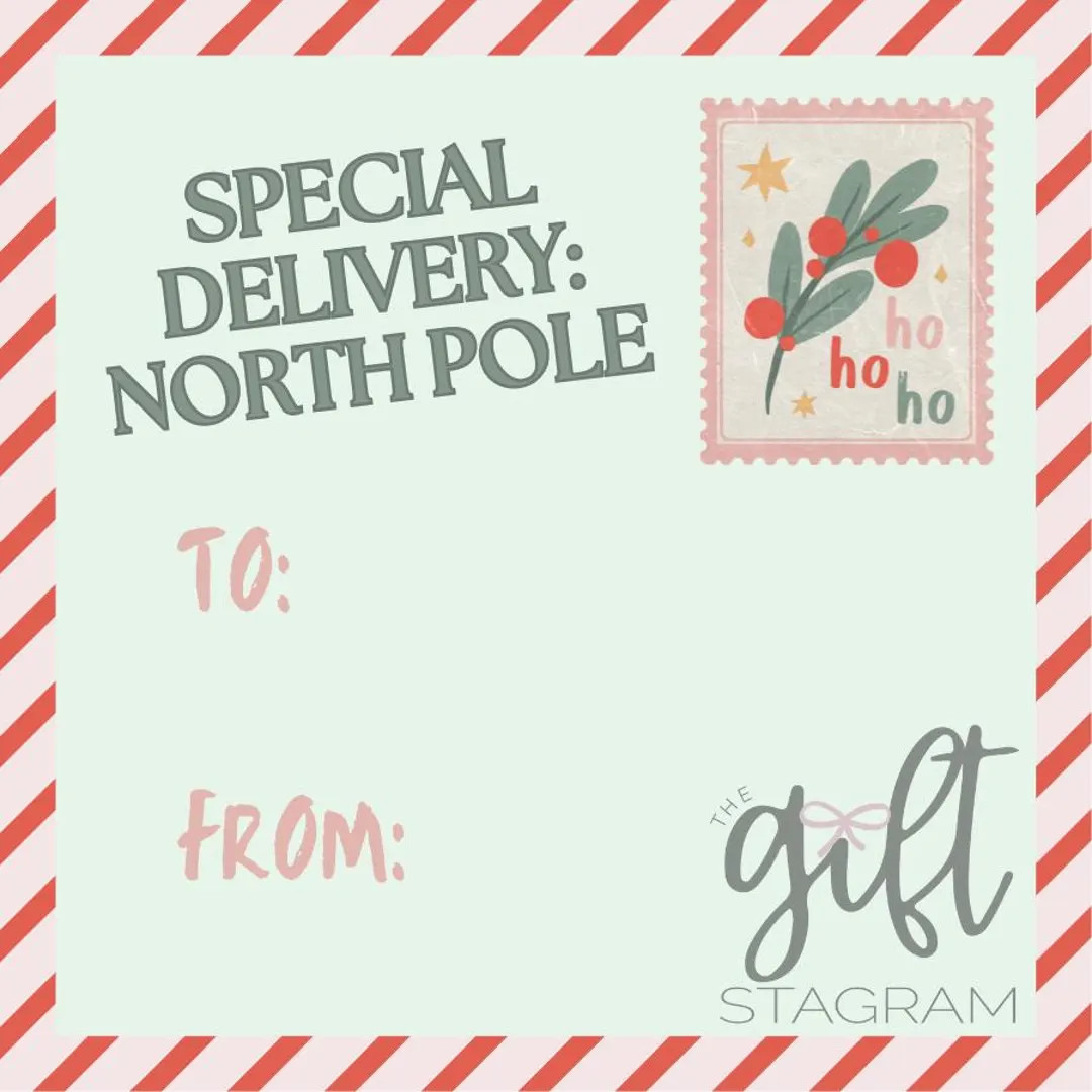 Special Delivery: North Pole Gift Tag DIGITAL DOWNLOAD Happy Holidays Gift Tags Christmas Gift Ta... | Etsy (US)