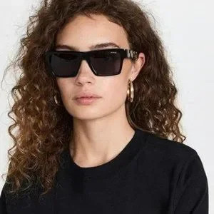 Versace VE4445 GB1/87 Sunglasses Black Gold Dark Grey Square Unisex | Poshmark