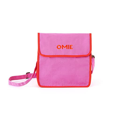 Omie OmieBox Lunch Bag - Washable, Foldable, Durable, WaterResistant Fabric with Interior Pocket and External Bottle Holder (Pink) | Amazon (US)