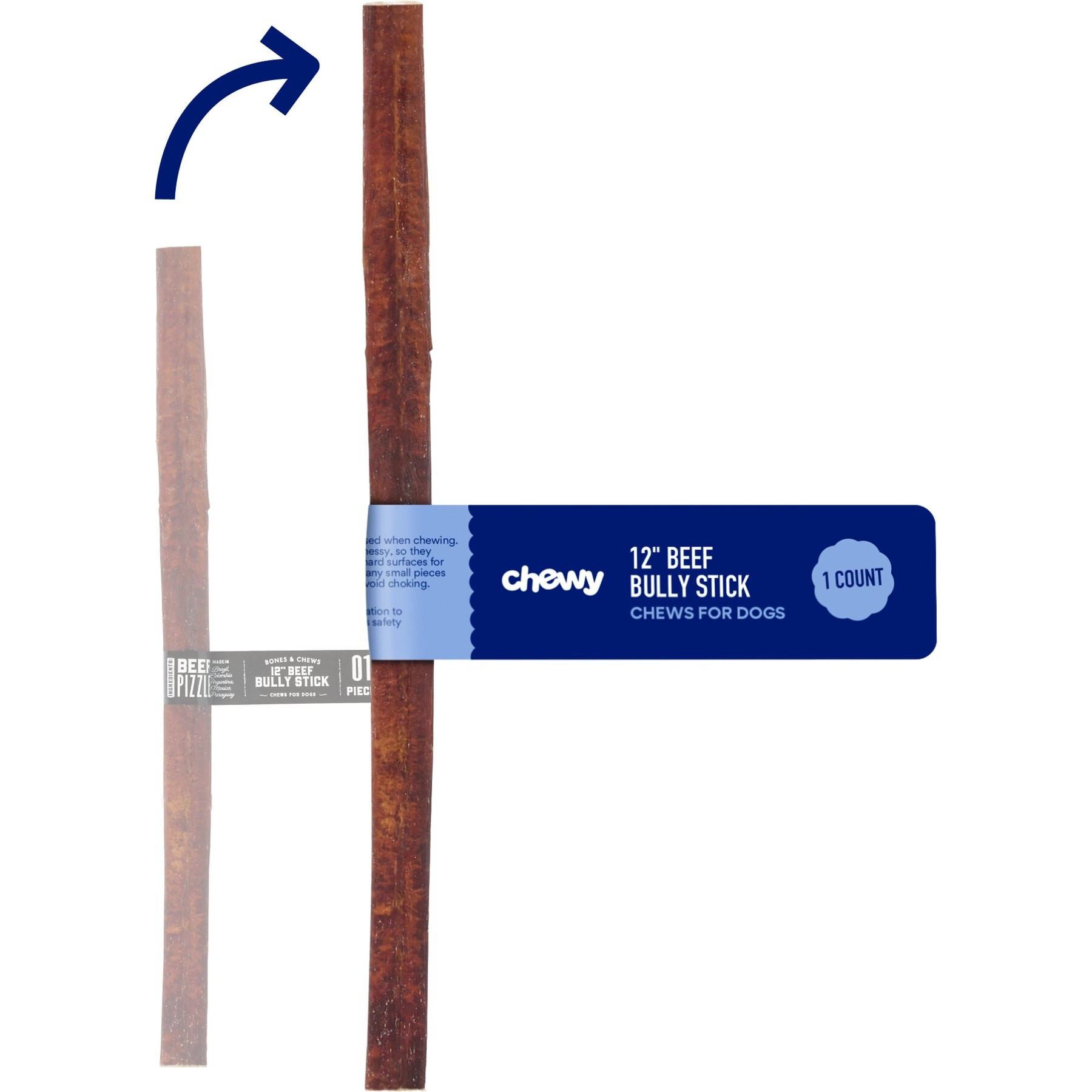 Chewy Made Standard Bully Stick 12" Dog Treats (FORMERLY BONES & CHEWS), 1 count | Chewy