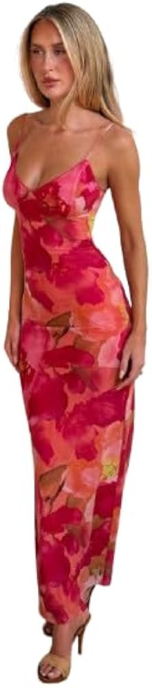 Tiger Mist Women's Julianna Triangle Cami Maxi Dress with Adjustable Straps | Amazon (US)
