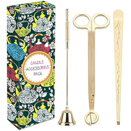 DANGSHAN 3 in 1 Candle Accessory Set - Candle Wick Trimmer, Candle Wick Cutter, Candle Snuffer Extin | Amazon (US)