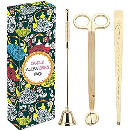DANGSHAN 3 in 1 Candle Accessory Set - Candle Wick Trimmer, Candle Wick Cutter, Candle Snuffer Extin | Amazon (US)