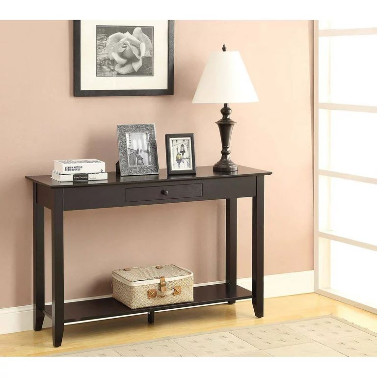 Convenience Concepts American Heritage 1 Drawer Console Table with Shelf, Black | Walmart (US)