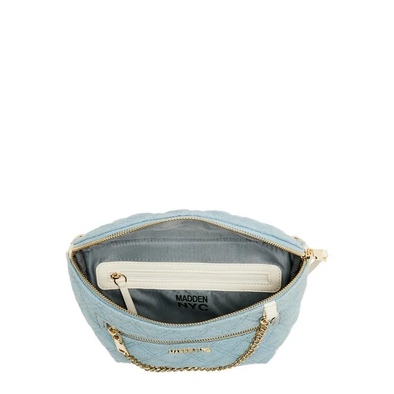 Madden NYC Women's Chain Pocket Fanny Pack with Pouch, Denim | Walmart (US)