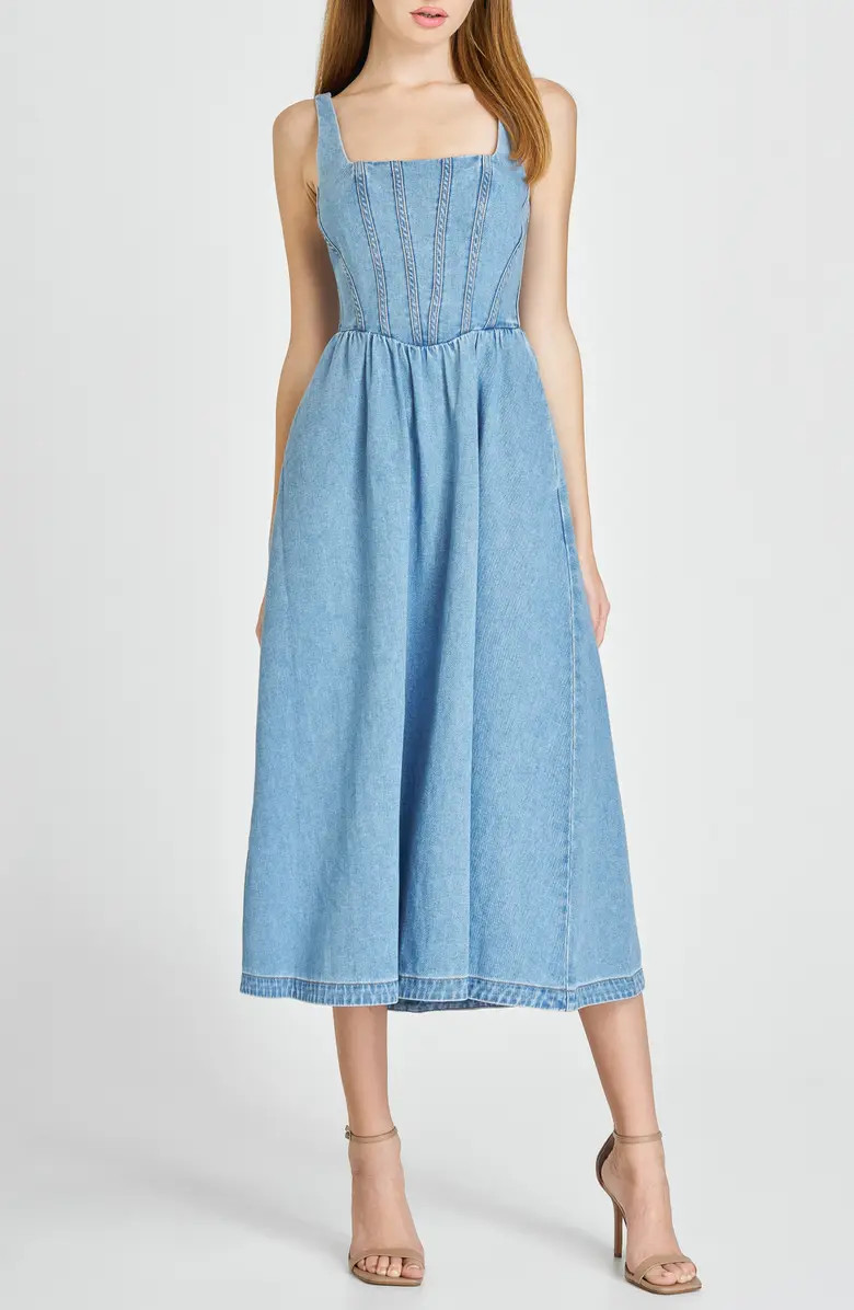 Daisy Sleeveless Denim Midi Dress | Nordstrom