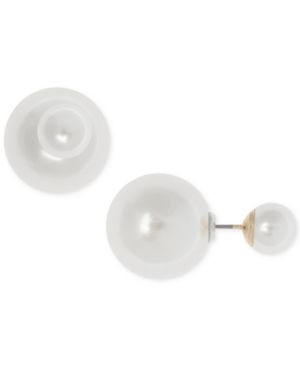 Anne Klein Gold-Tone Imitation Pearl Front Back Earrings | Macys (US)