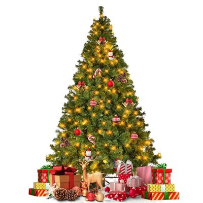 6ft Pre-Lit Artificial Christmas Tree with 300 Clear LED Lights and 1100 Branch Tips | Target