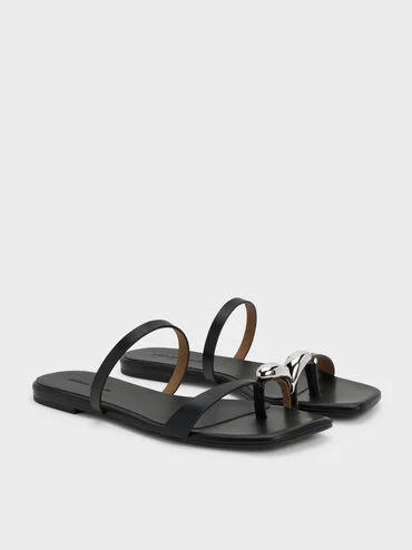 Raina Toe-Ring Sandals
    
         - Black | Charles & Keith UK