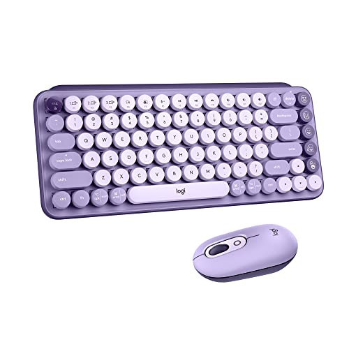 Logitech POP Keys + POP Mouse - Wireless Keyboard and Bluetooth Mouse Combo with Typewriter-Style Mechanical Keys, Emoji Features, Cute Compact Design - Cosmos | Amazon (US)