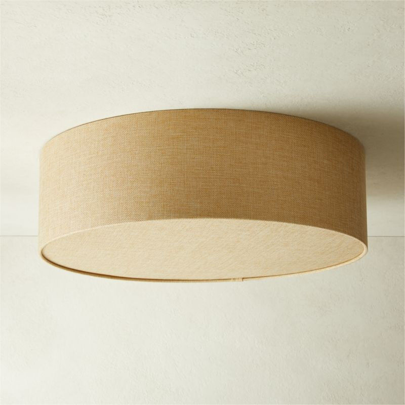 Drum Jute Flush Mount Light 19.75" + Reviews | CB2 | CB2