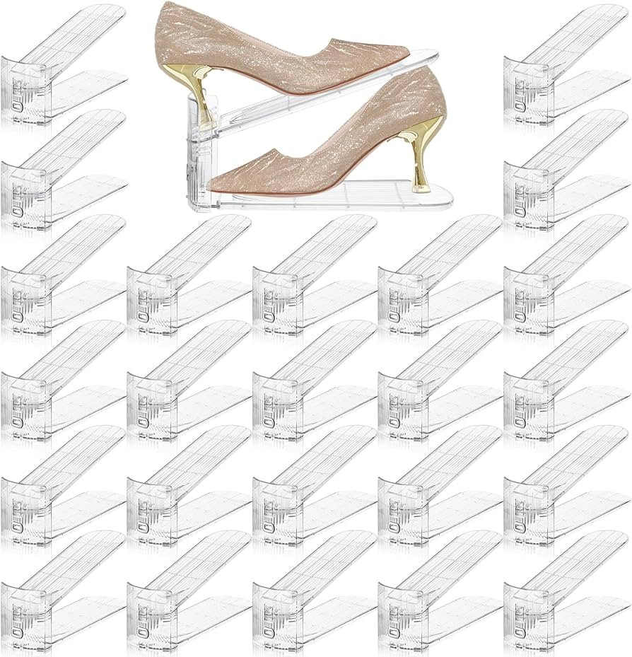FENRUNXU Shoe Slots Organizer for Closet,24 Pack Shoe Stacker Shoe Rack Organizer for Closet Spac... | Amazon (US)