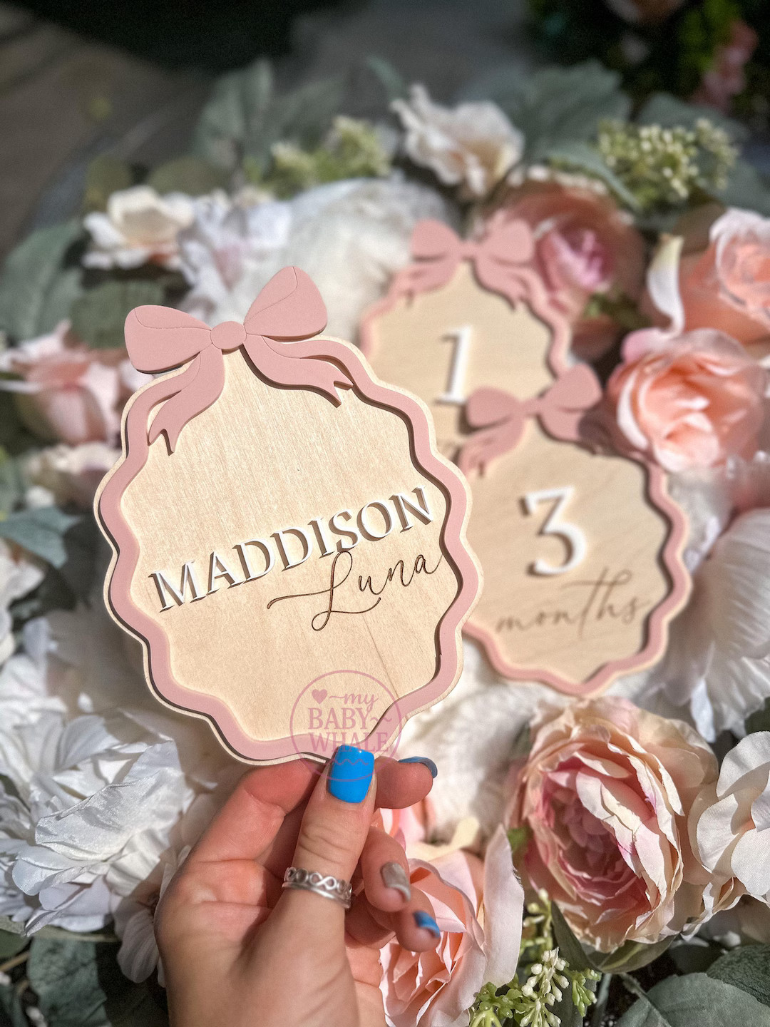 Personalized Monthly Milestone Set| Custom Baby Shower Gift for Girls|Monthly Milestone With Bow|... | Etsy (US)