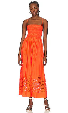 Karina Grimaldi Ornella Eyelet Dress in Coral Red from Revolve.com | Revolve Clothing (Global)