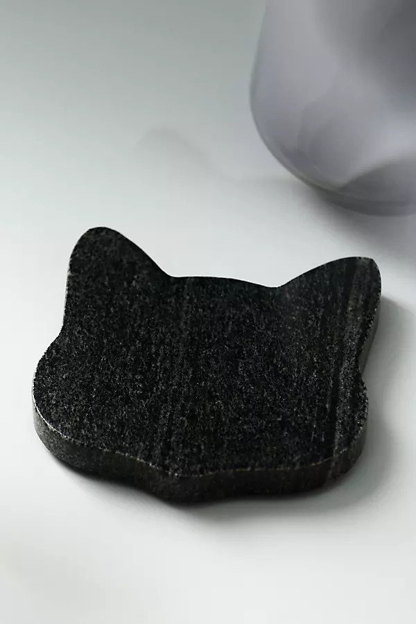 Black Cat Marble Coaster | Anthropologie (US)