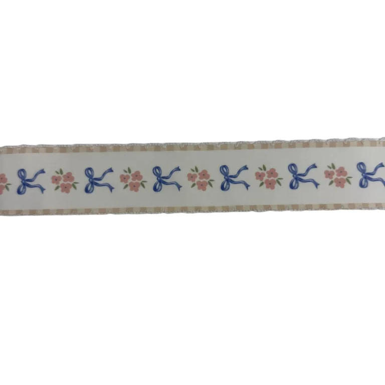 Bow and Flower Easter Ribbon, Pink and Blue, 18', by My Texas House | Walmart (US)