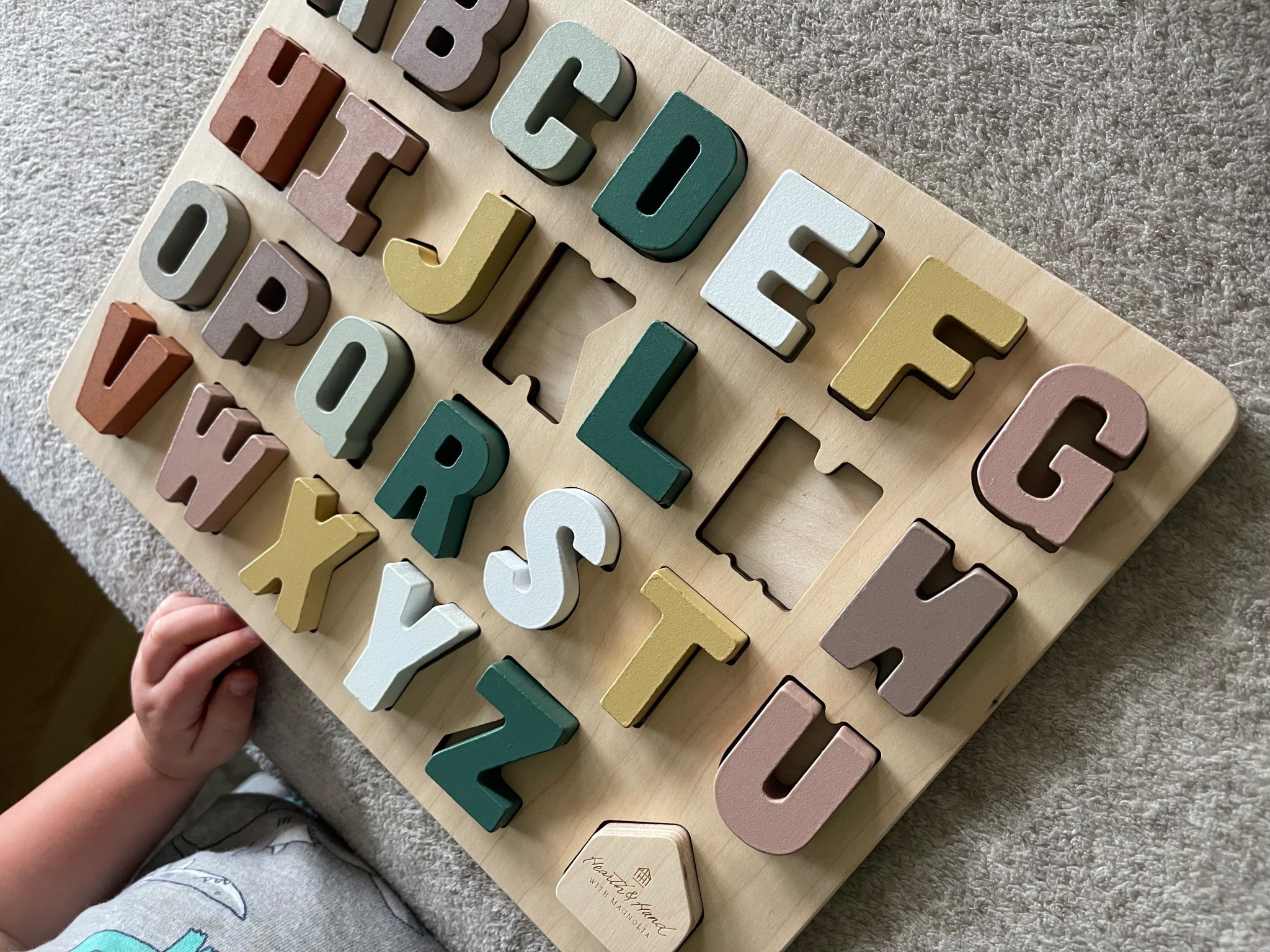 The cutest wooden alphabet puzzle 🥹