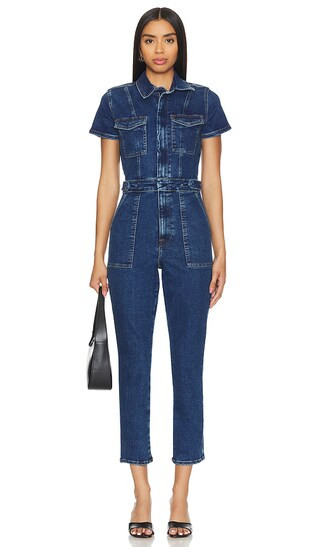 Good American Fit For Success Jumpsuit in Denim-Dark. | Revolve Clothing (Global)